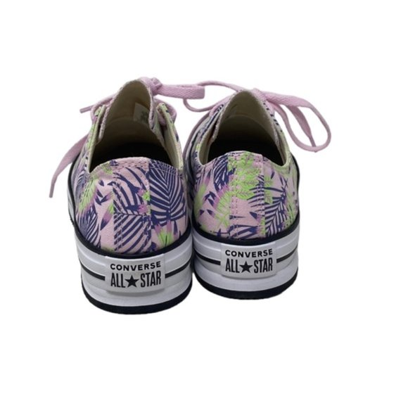 Converse Ctas Eva Lift OX Platform Low Sneakers Canvas Kids Women Pink A01200F - Picture 9 of 11